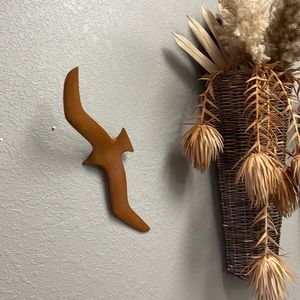 Vintage MCM Wooden Bird Wall Decor Boho Hanging